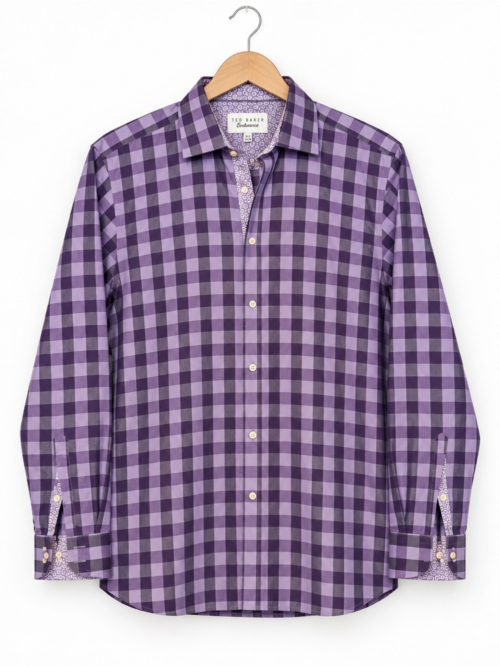 Ted Baker Endurance Purple Plaid Button Down Shirt Men’s L